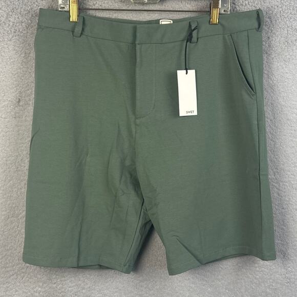 Swet Tailor Everyday Chino Shorts Stretch Jersey Comfort Performance Size 36 NWT - Picture 3 of 10